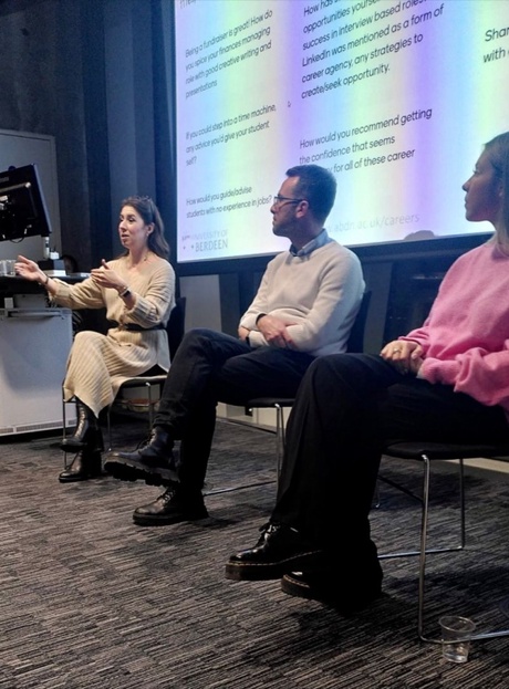 Three panelists at a Working with Words event