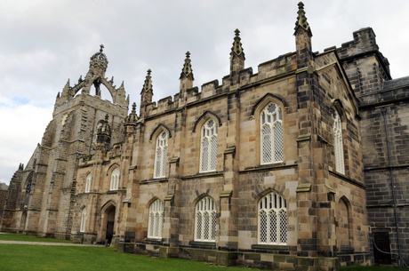 A photo of the west side of King&rsquo;s College Chapel, showing its crown and historic architecture.