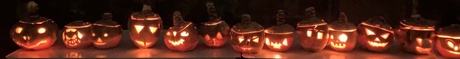 Neepie Lanterns lined up on a table