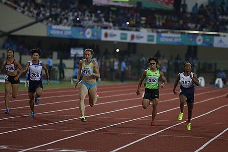 Women 100m Four athletes and Dutee Chand Of India
