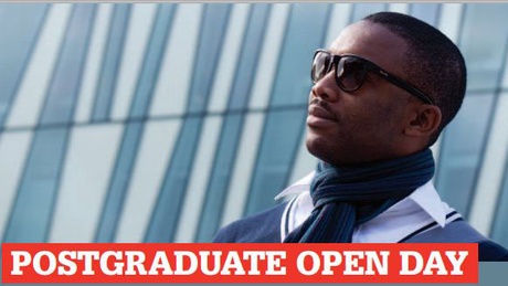 Male student outside library