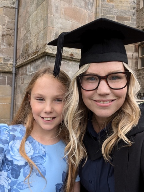 Fay Vincent graduation with her daughter