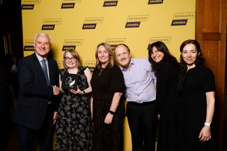 The Epi PPIE team receiving their award at the ceremony.