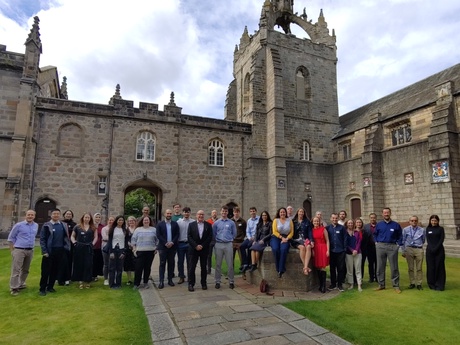Picture of UK-RiME attendees in the King's College quadrangle.