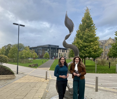 Erin Ferguson and Magdalena Zabrocka outside the University of Leeds Law School
