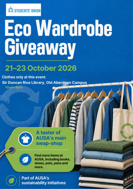 Image shows dates and times for the next Eco Wardrobe Giveaway event