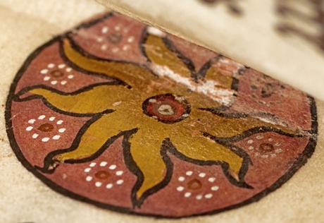 Sun detail from MS 24 The Aberdeen Bestiary