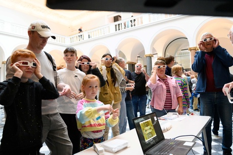 Event participants wear 3D glasses as they take part in last year's Illusion Night at the Art Gallery