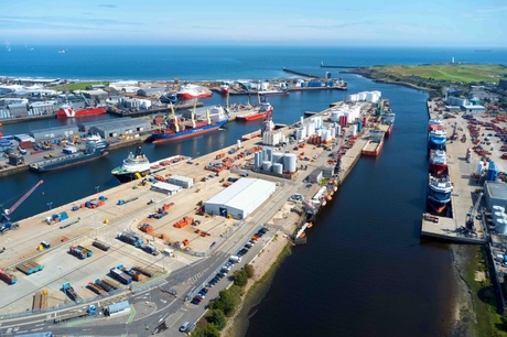 Aerial view of Aberdeen harbour
