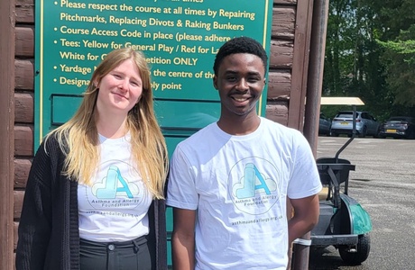 "From left to right (L-R): University of Aberdeen Applied Health Sciences MSc students Niamh Fraser and Pelumi Adebayo during their recent placement at the Asthma and Allergy Foundation."