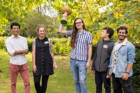 The Aberdeen winners of the Botanical University Challenge with their trophy