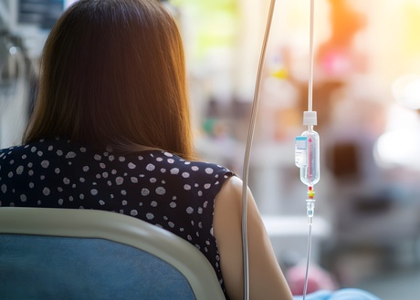 Patient receiving cancer treatment