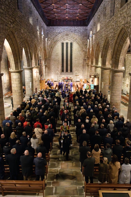 A memorial for Denis Law at St Machar Cathedral