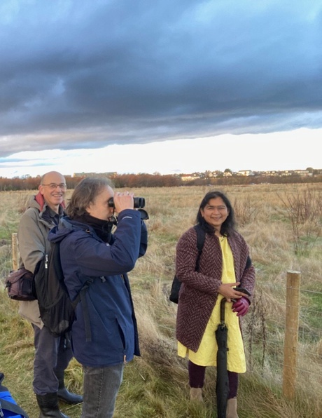 Dr Vidyavathi Pamjula (right) with Professor Norval Strachan (left) and Dr Francisco Perez Reche  (centre)