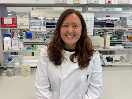 Dr Jenna Gregory in the lab