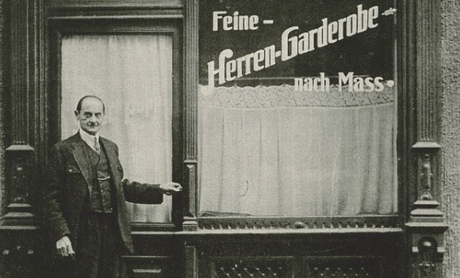 Josef Popp snr outside his shop