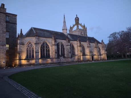 King's College lit up orange