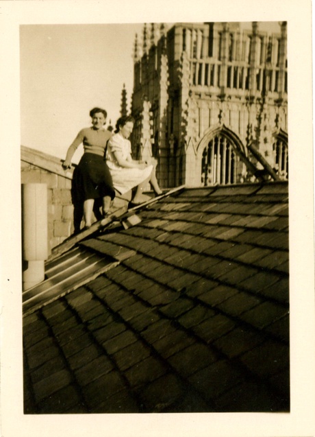 Mary Newlands on Marischal College roof