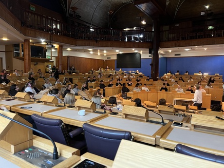 Dr Martin giving his keynote speech at the conference in King's College Conference Centre