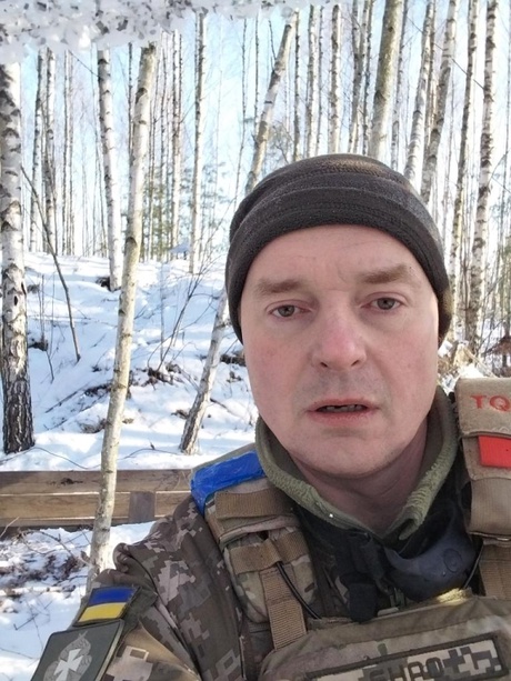 A soldier in the snow