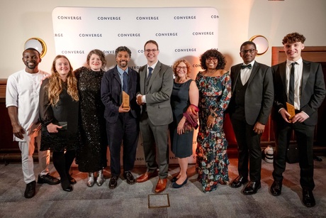 A group of people from the University of Aberdeen at the Converge Challenge awards
