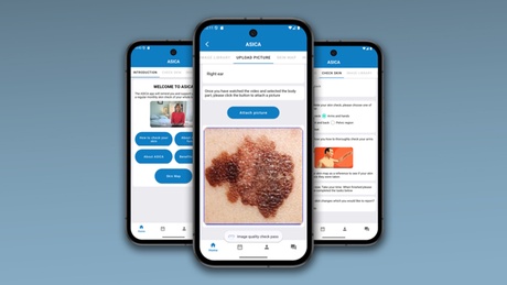 An image of a phone displaying the ASICA app