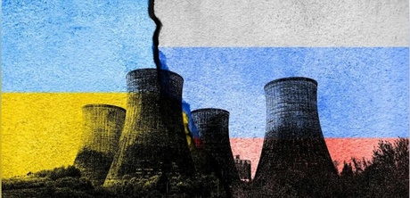 Power plant set against Ukraine flag