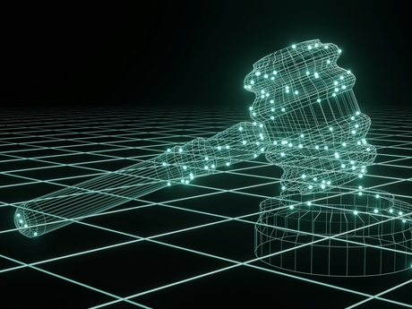 Graphic of a digital gavel