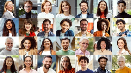 A gallery of faces of 28 different people