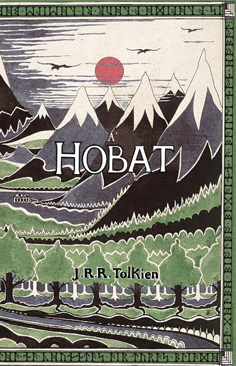 Book cover showing mountains and the word 'Hobat'