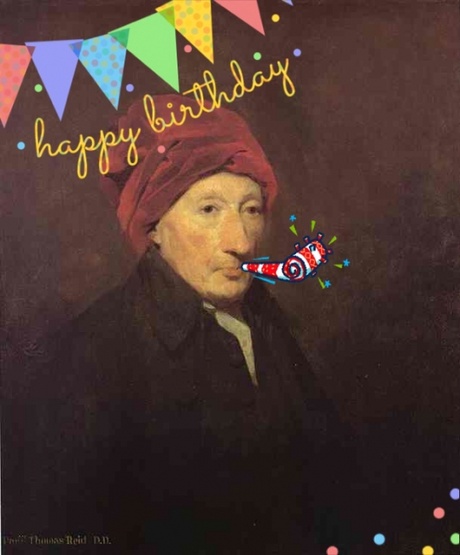 Thomas Reid with "Happy Birthday!"