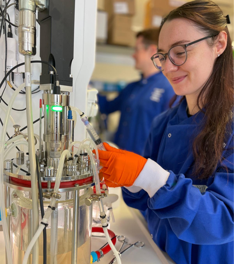 Katie working in the lab