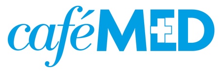 Cafe Med logo in blue