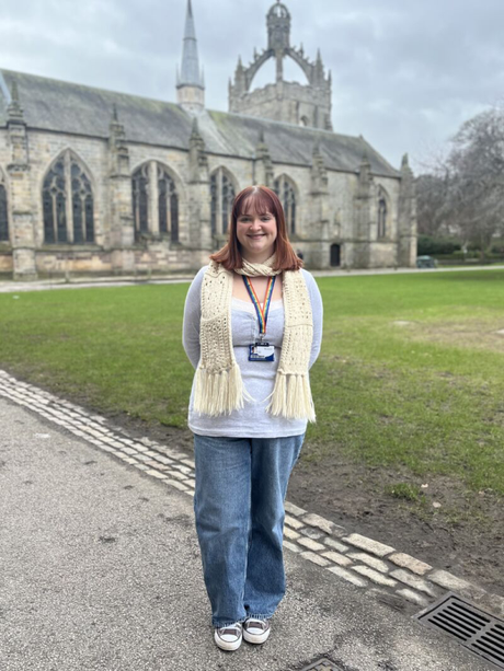 A photo of Rowan in front of King's College