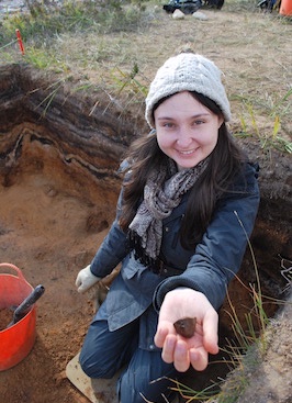 excavator showing flint object
