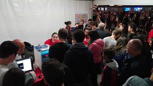 crowd at booth