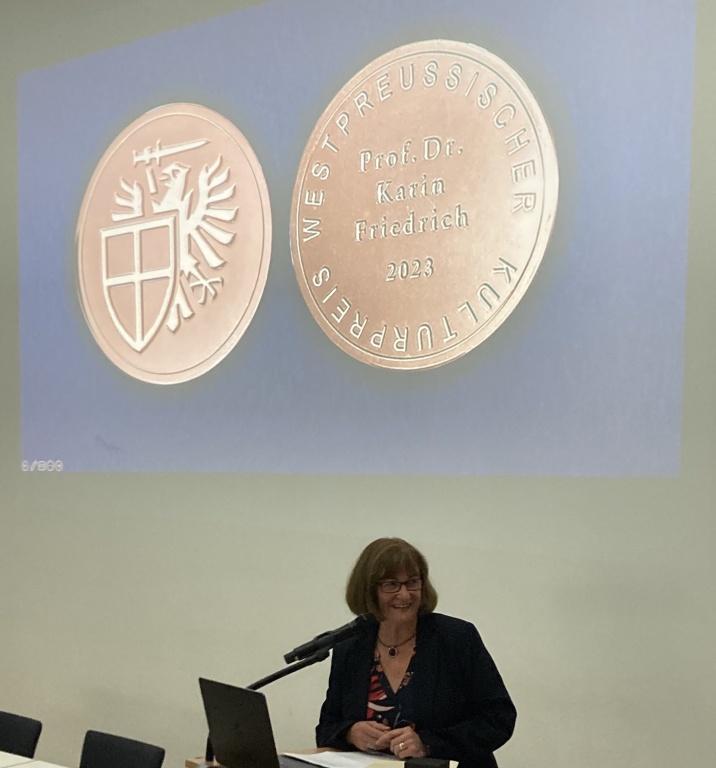 Professor Karin Friedrich at the medal presentation
