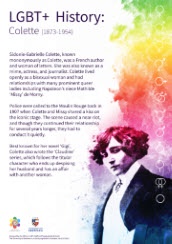 LGBT+ History poster about Colette