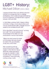 LGBT+ History poster about Michael Dillon