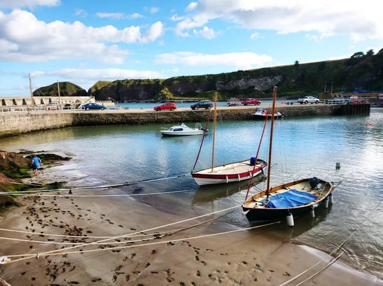 Stonehaven harbour with boats
