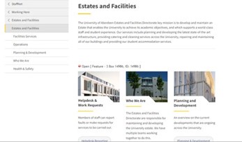 Estates and Facilities website new version