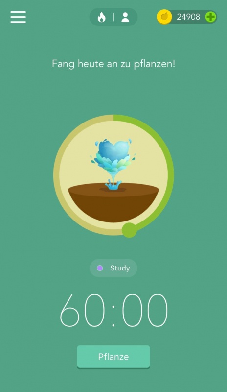 Screenshot of a productivity app