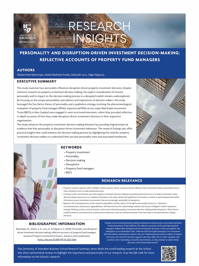 Dr Muhammed Bolomope in Journal of Property Investment &amp; Finance (Jun 2026)