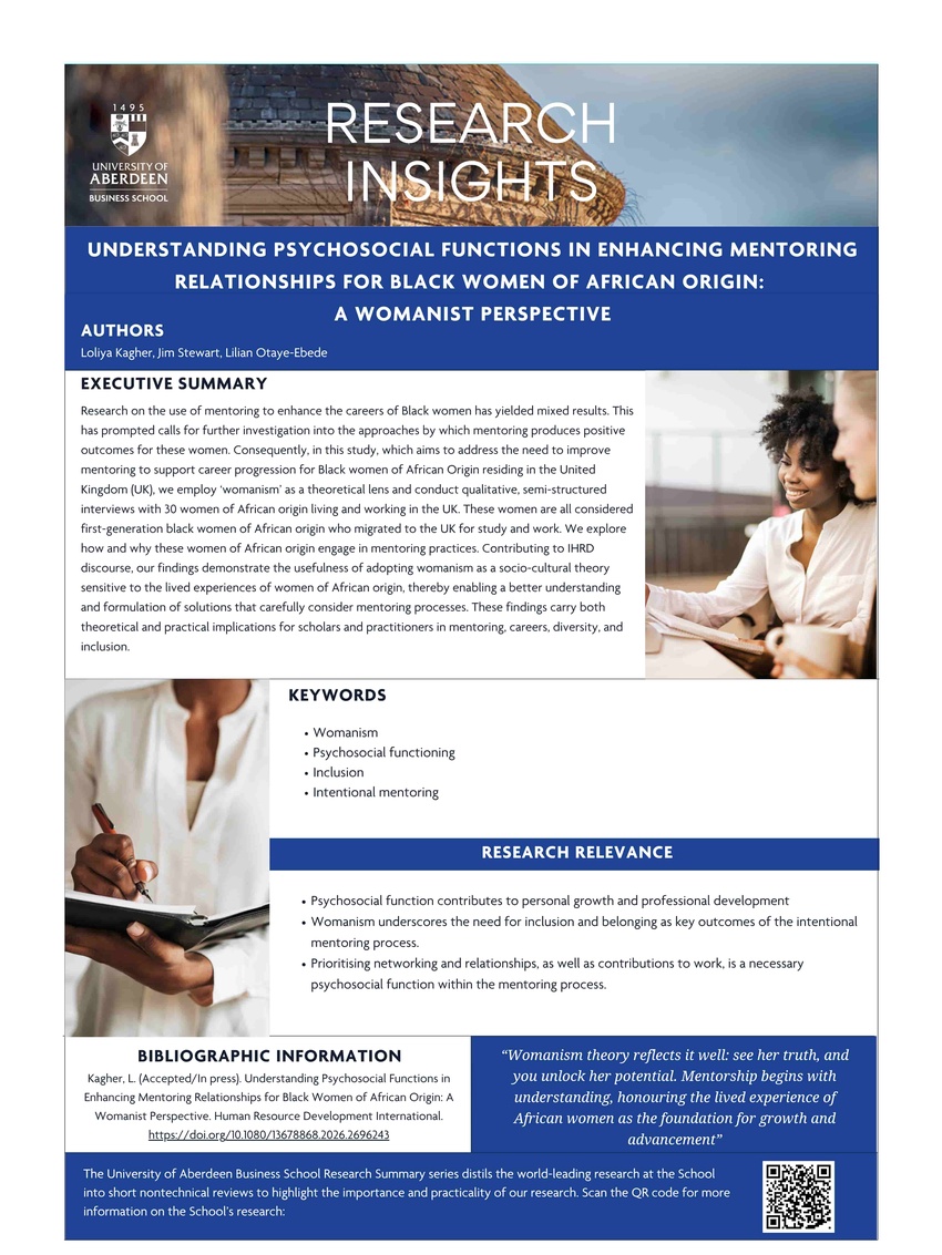 Dr Loliya Kagher in Human Resource Development International (July 2026)