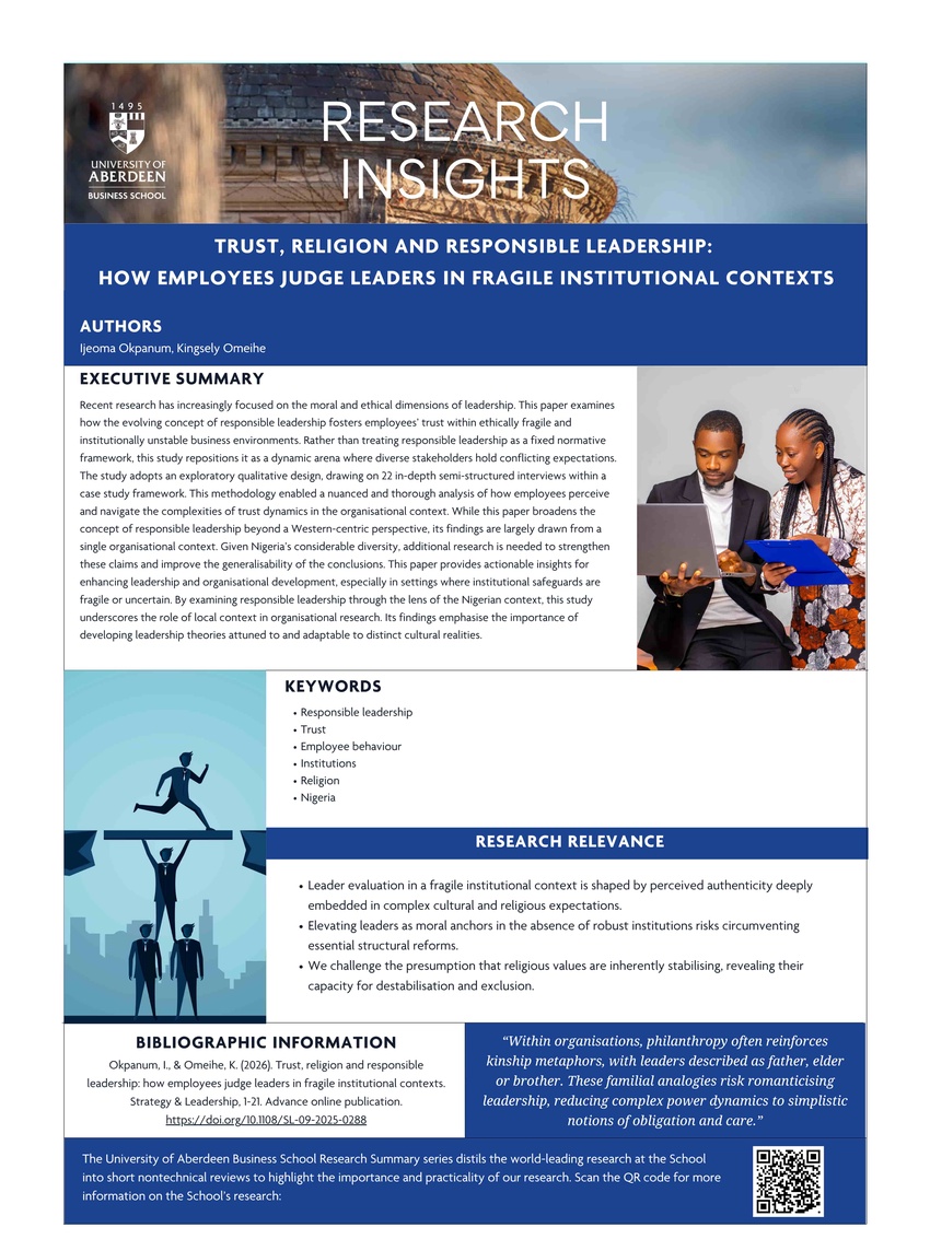 Dr Ijeoma Okpanum in Strategy &amp; Leadership (Mar 2026)