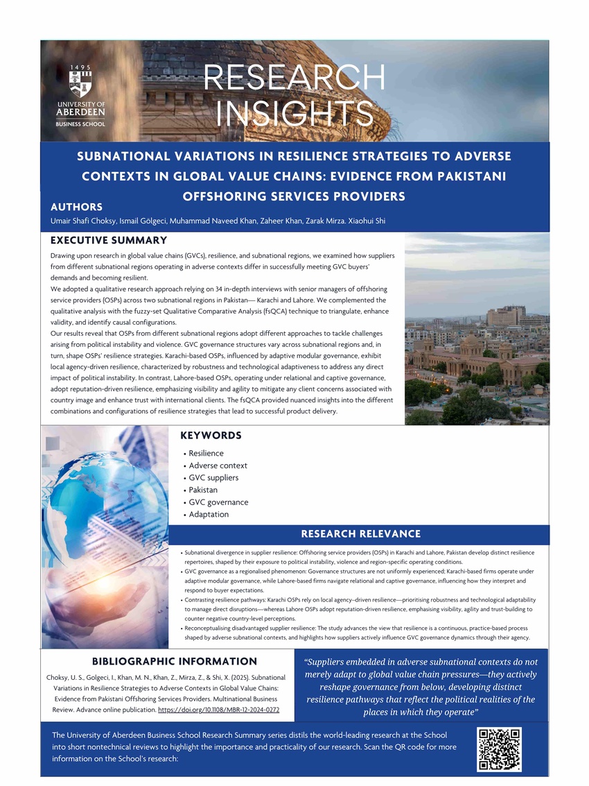 Prof. Zaheer Khan and Dr Xiaohui Shi in Multinational Business Review (Dec 2025)