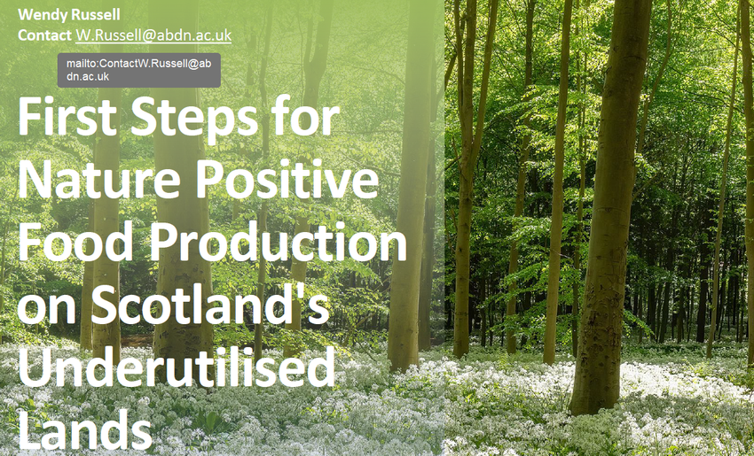 First Steps for Nature Positive Food Production on Scotland's Underutilised Lands