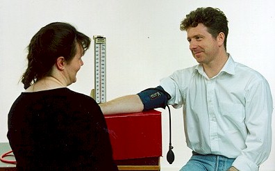 Photo of examiner and patient