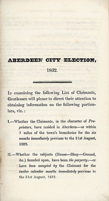 RAD003, Aberdeen City Election