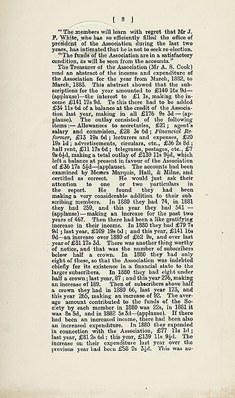 RAD028, Excerpts from Aberdeen Liberal Assocation Report of Annual Meeting 1883
